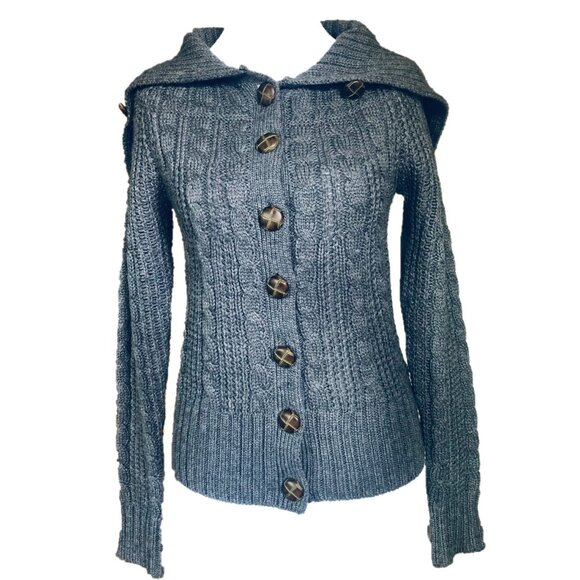 XXi Gray Full Button Sweater - Picture 1 of 6